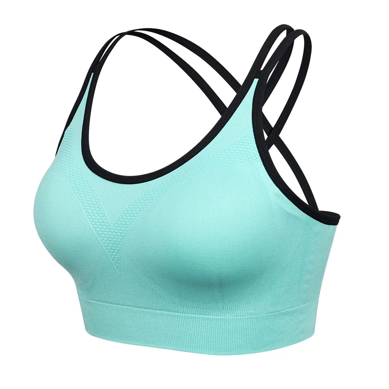 Women Plus Size Reversible Seamless Lightweight Eco-Friendly Sports Bra Shockproof Push Moisture Wicking Breathable Yoga Gym