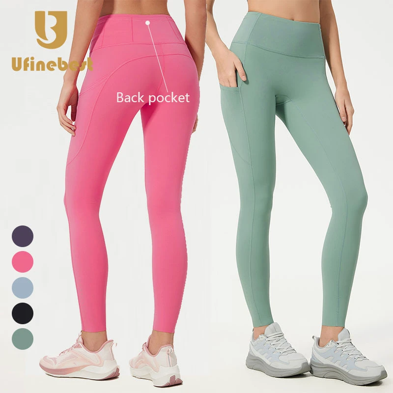 Back Side Pockets High Waist Women's Tummy Control Workout Activewear Pants Sports Leggings Gym Fitness Yoga Leggings for Women
