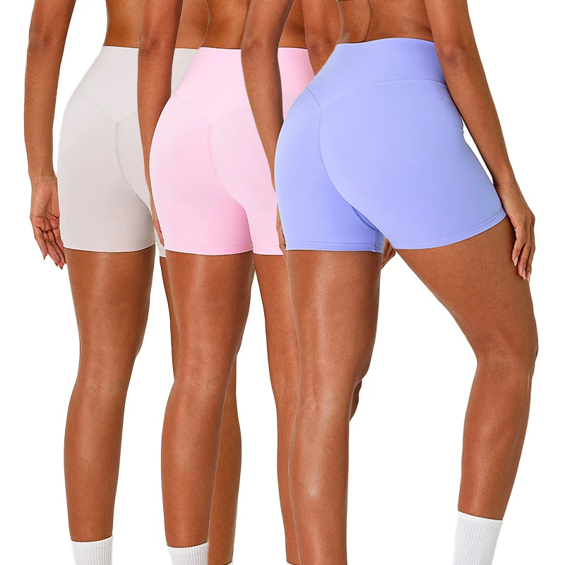 TM0269 Women Tight Yoga Shorts with High Waist Butt Lifting Fitness Outdoor Running Quick-drying Sports Bottoms