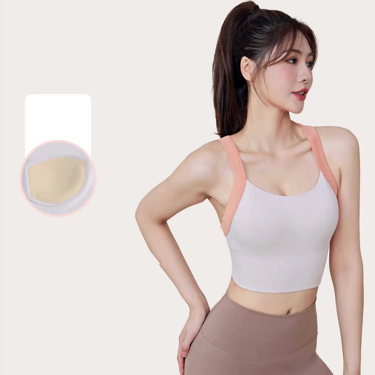 Yutuo Custom Cross Sports Bra Breathable Four-Way Stretch High Strength Shock Proof Fitness Vest Fixed Chest Pad Front Logo