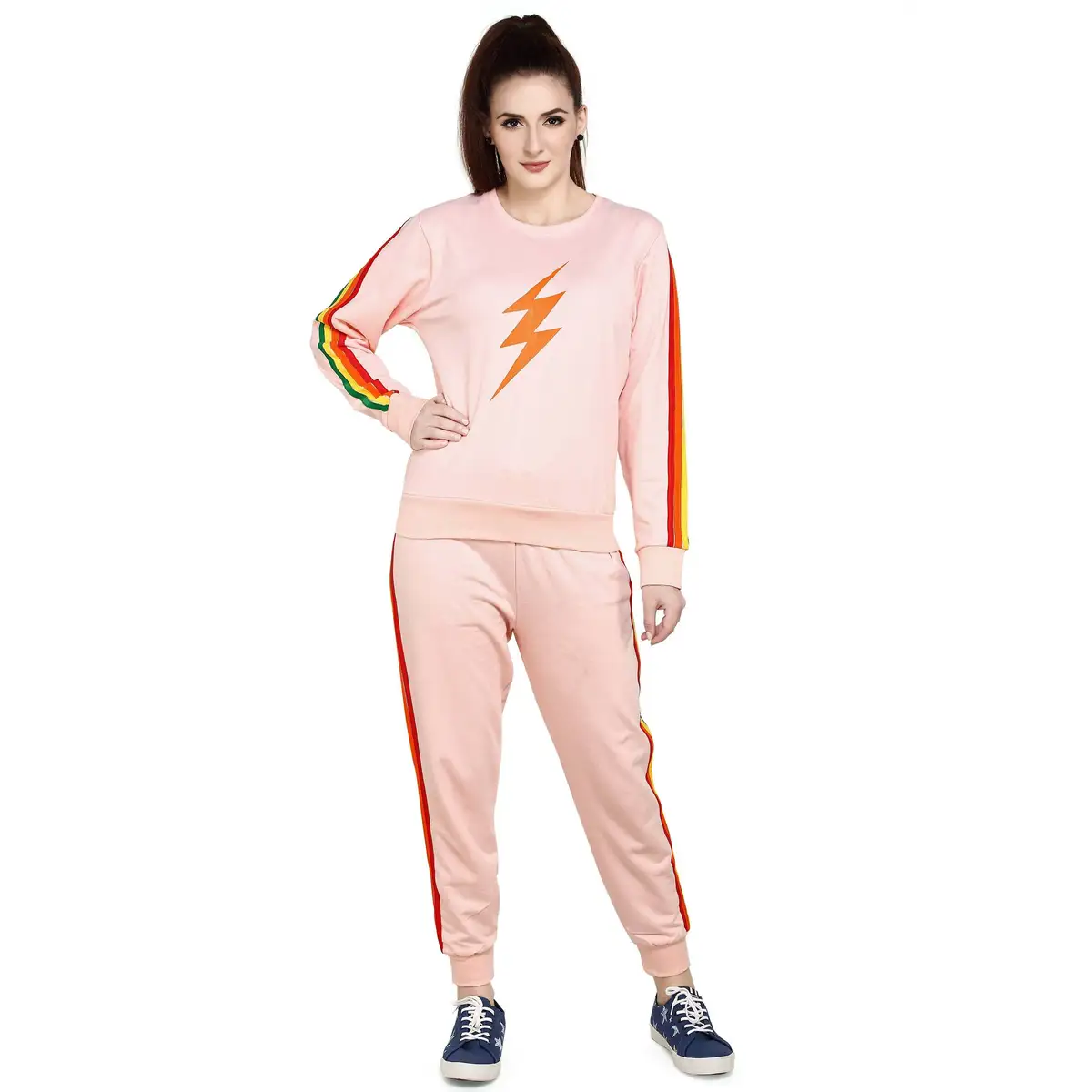 Women's Breathable Yoga Track Suit Gym Joggers Active Lower Wear with Top and Pants Outfit Set Girls' Yoga and Jogging Apparel