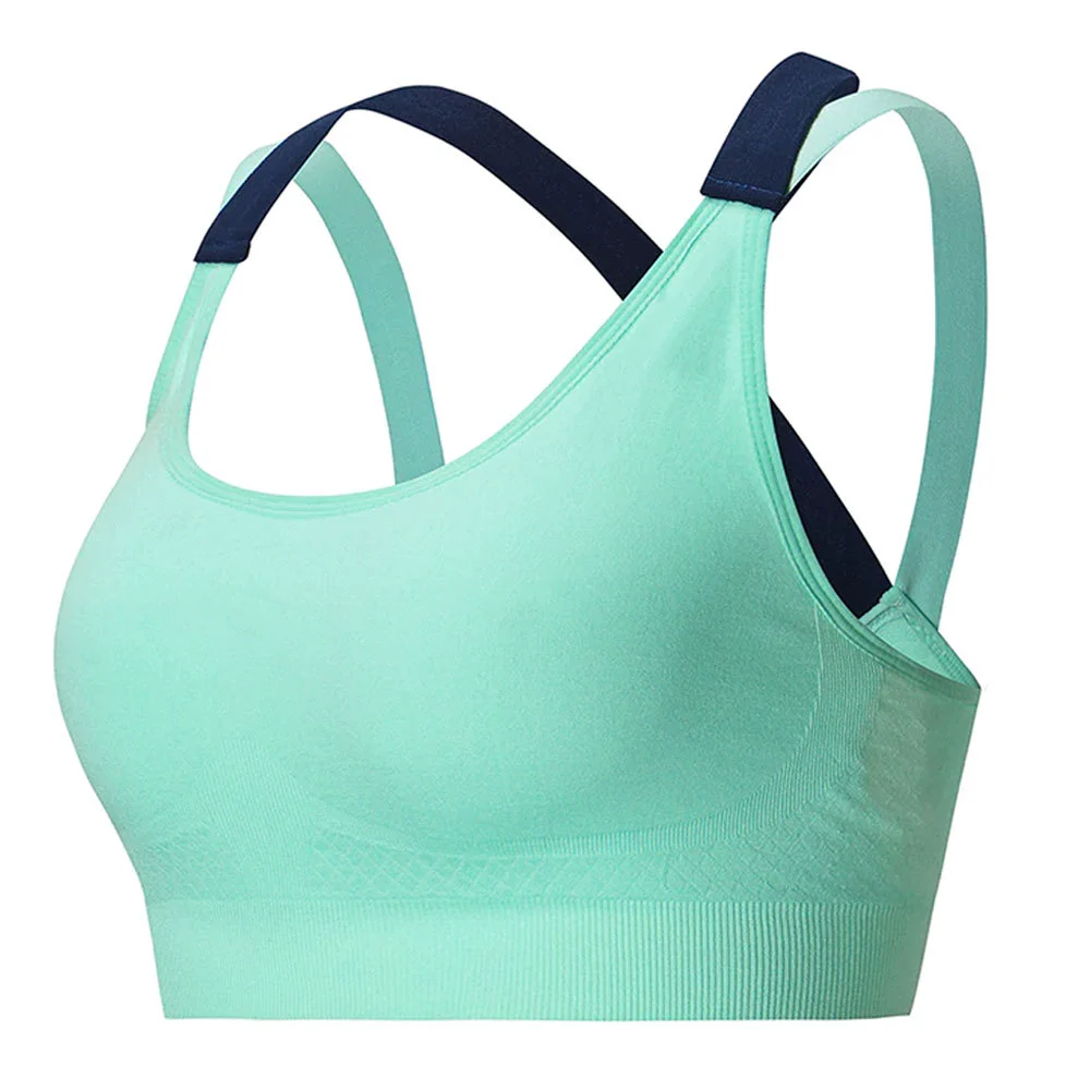 High Breathable Eco-Friendly Plus Size Simple Sports Bra Front Designed Full Coverage High Support Intense Training
