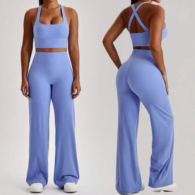2026 Women's 2-Piece Yoga Set Quick Dry Lightweight Seamless Breathable Cross Back Sports Bra High Waist Butt Lift Fitness Pant