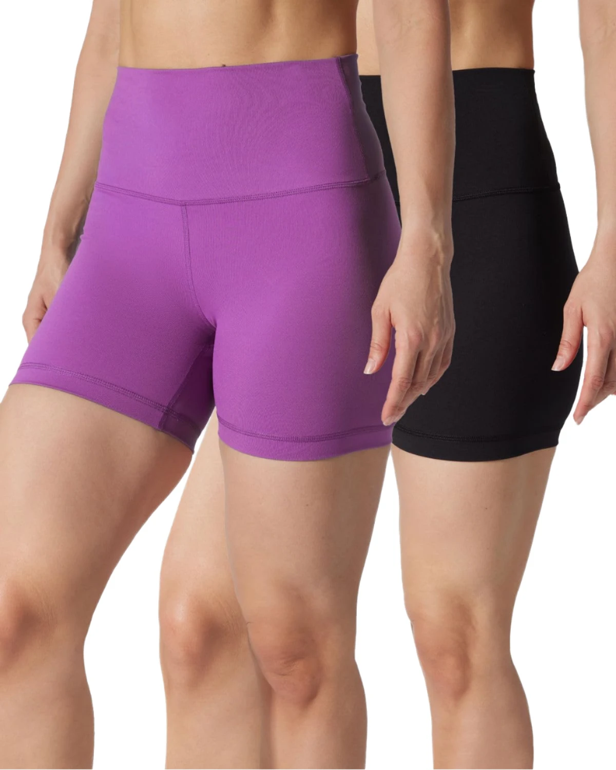 Women's High Waisted Yoga Biker Shorts, Soft Stretch Tummy Control Workout Shorts For Gym Running