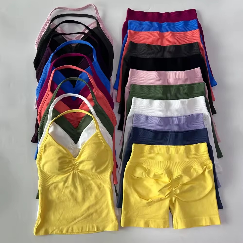 Wholesale Fitness Yoga Wear 3Pcs Workout Sports Sets Women Sweat Suit Ropa Deportiva Running Gym Sets Yoga Sets Multiple Colors