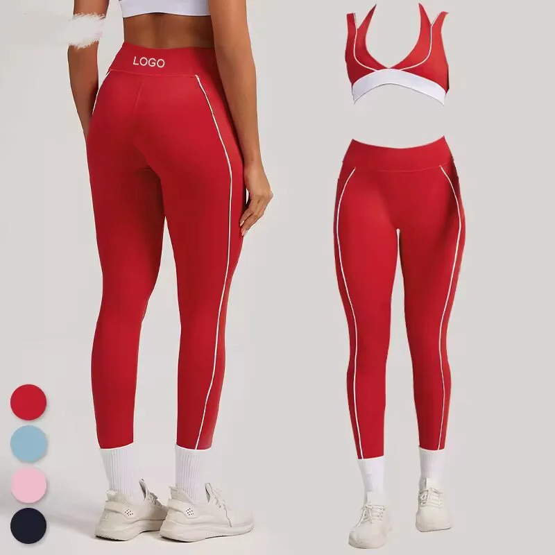2026 Breathable Yoga Leggings for Womens Active Stretch Clothing Sportwear Custom Print Logo Color Block Tight Gym Fitness Pant
