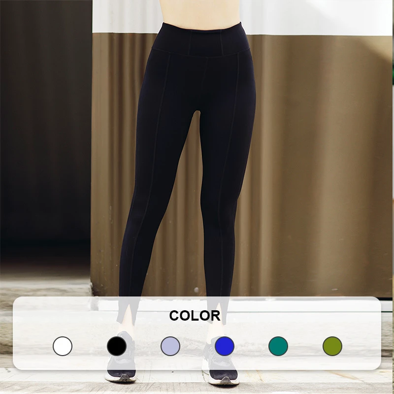 Custom Solid Four-way Stretch Eco-Friendly Spandex/Nylon Lightweight Women Sportswear High Waisted Gym Pants Leggings Yoga