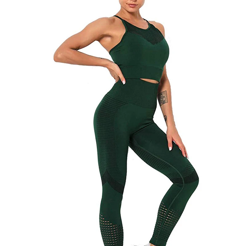 High Quality Lightweight Two-Piece Set Solid Color Yoga Pants Pockets Comfortable Quick Dry Eco-Friendly Breathable Fitness Sets