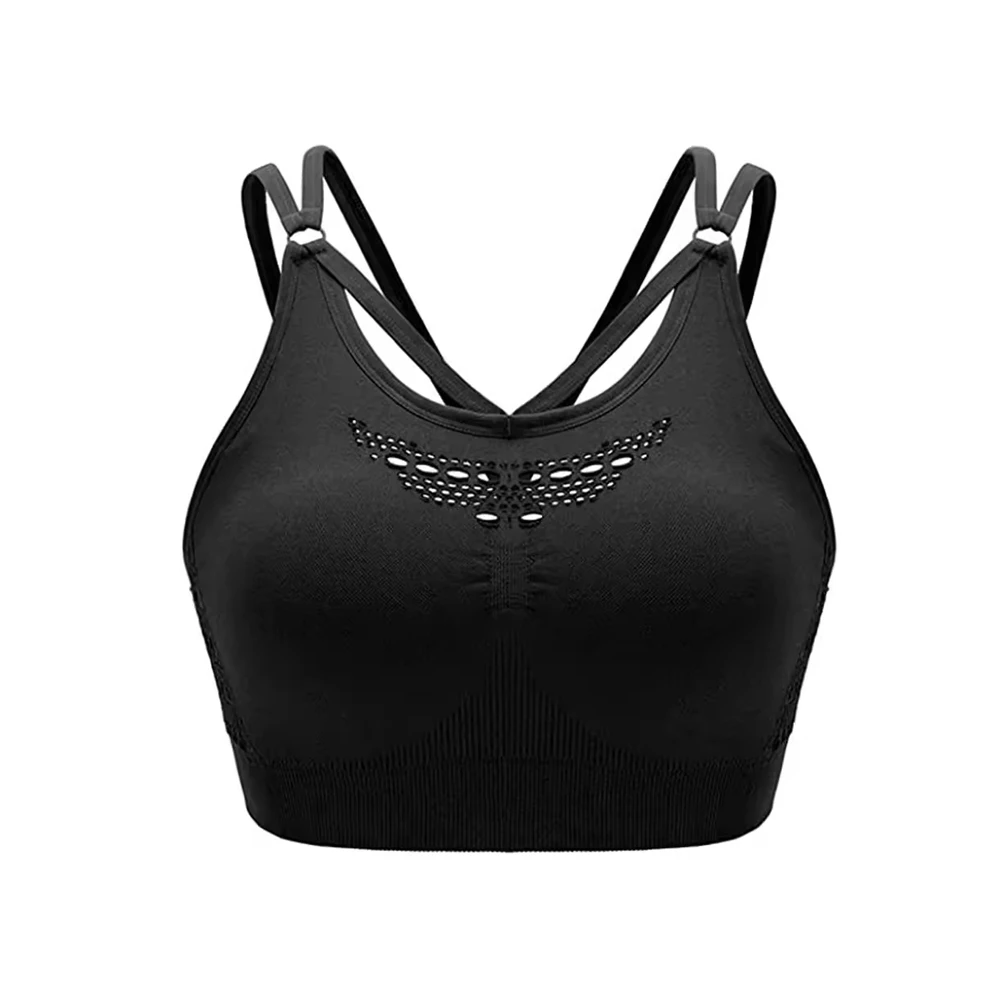 Women's Wireless Strapless Sports Bra with Lightweight Breathable Quick-Dry Fabric for Comfortable Support High- Workouts
