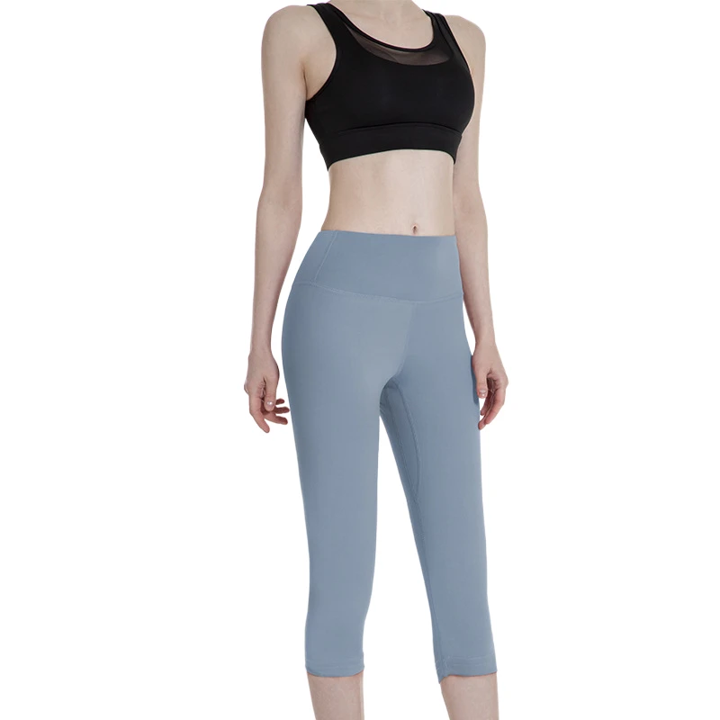 Skin-like, High-waisted Yoga Pants Sweat-wicking, Breathable, Cropped Leggings for Running, Sports, and Fitness, Women