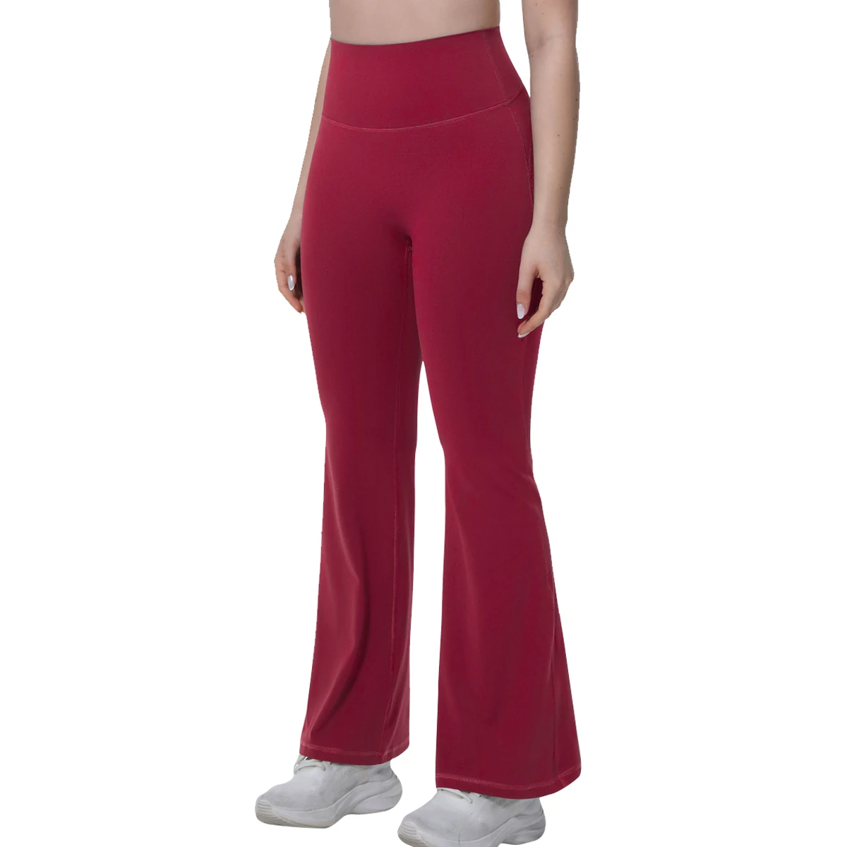 High Waisted Flared Yoga Pants-Four-Way Stretch Nylon Spandex Leggings with Quick Dry Breathable Lightweight Design for Fitness