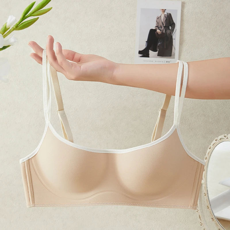 Custom Logo Girl Wireless One-Piece Latex Bonded Bra Wholesale Comfortable Push-up Cute Jelly Bra Underwear Women's Seamless Bra
