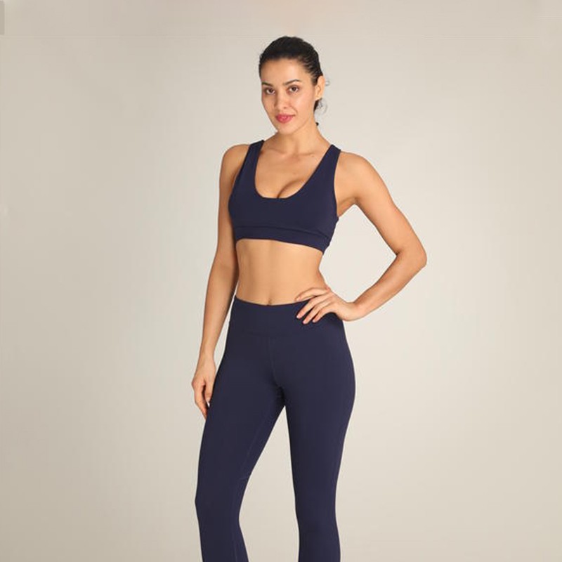 Custom Beautiful Back Sports Underwear Crisscross Straps Breathable High Support Yoga Bra