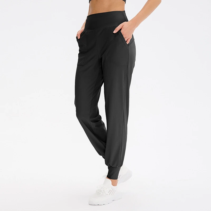Women's Wide Elastic High Waist Tummy Control Leggings Quick Dry Side Pockets Gym Fitness Sport Yoga Leggings Pants