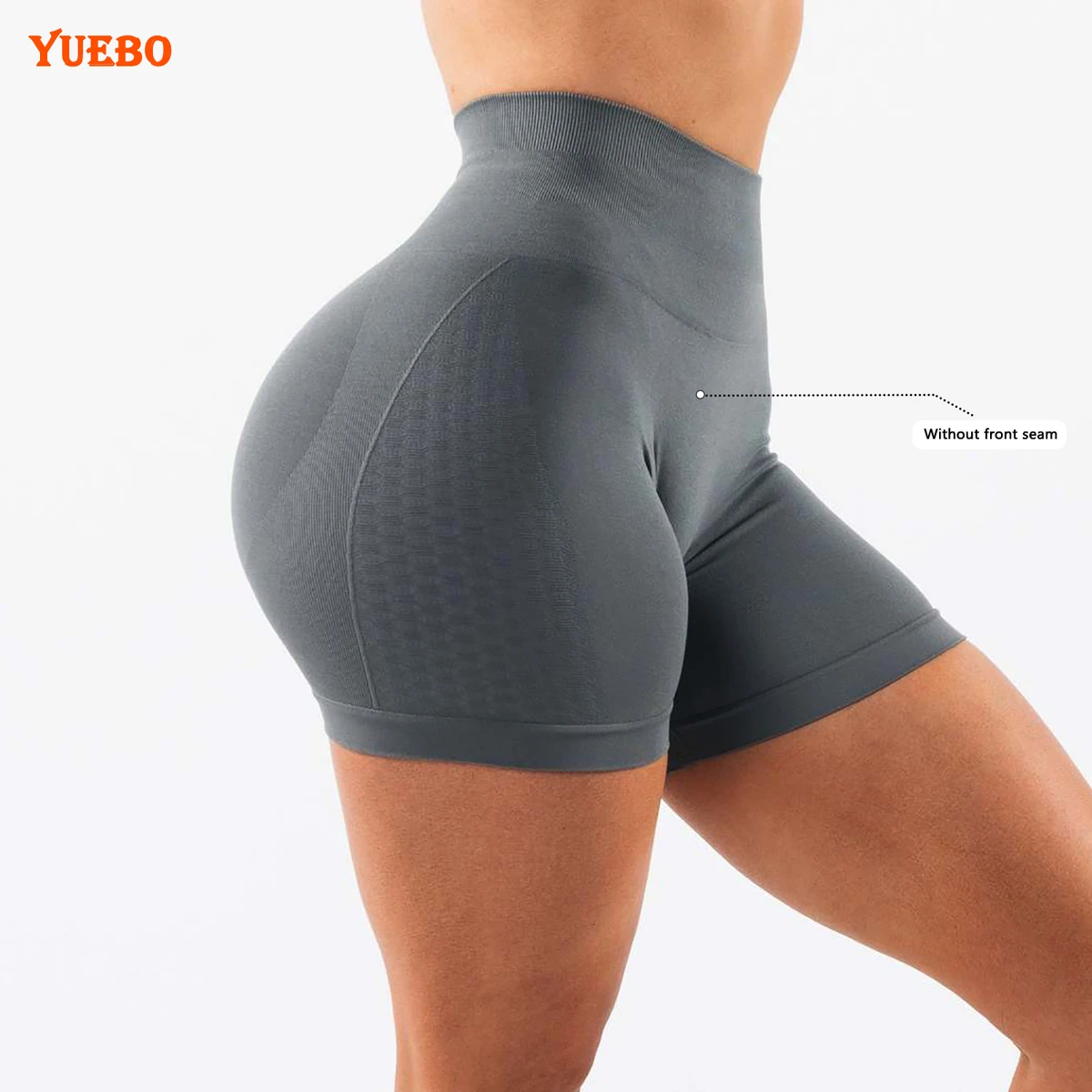 Wholesale Women High Waisted Butt Scrunch Peach Tummy Control Butt Lifting Stretch Gym Biker Sport Fitness Yoga Shorts