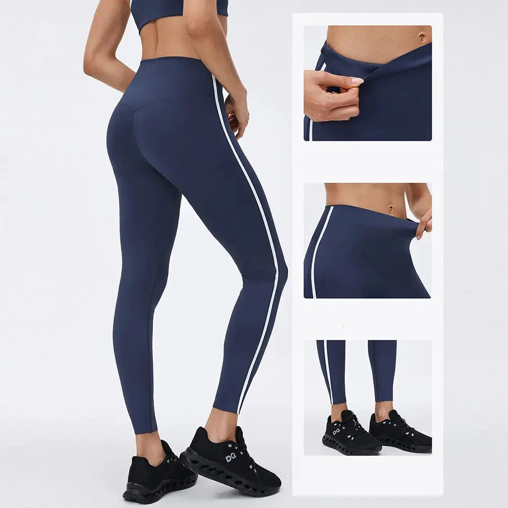 Custom Women High Waisted Solid Gym Leggings Yoga Pants Breathable Spandex/Polyester Fitness Workout Tights Wholesale Activewear