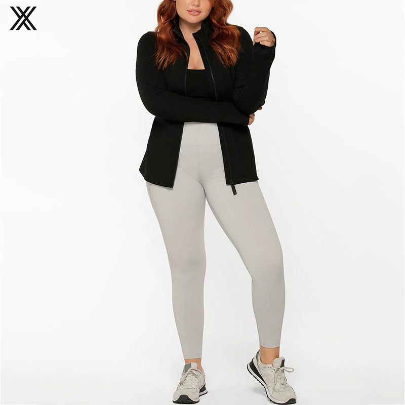 New Design Light Grey Women's Fitness Gym Running Tights Hot Yoga Leggings High Waist Pants With Pocket