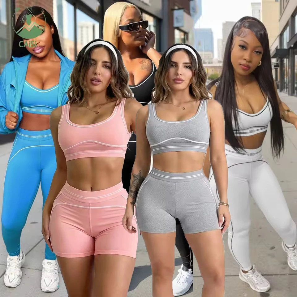 New 2 Piece Set Women Yoga Tops Sports Bra High Waisted Seamless Leggings Stretchy Sports Bra Gym Suit Summer Clothes for Women