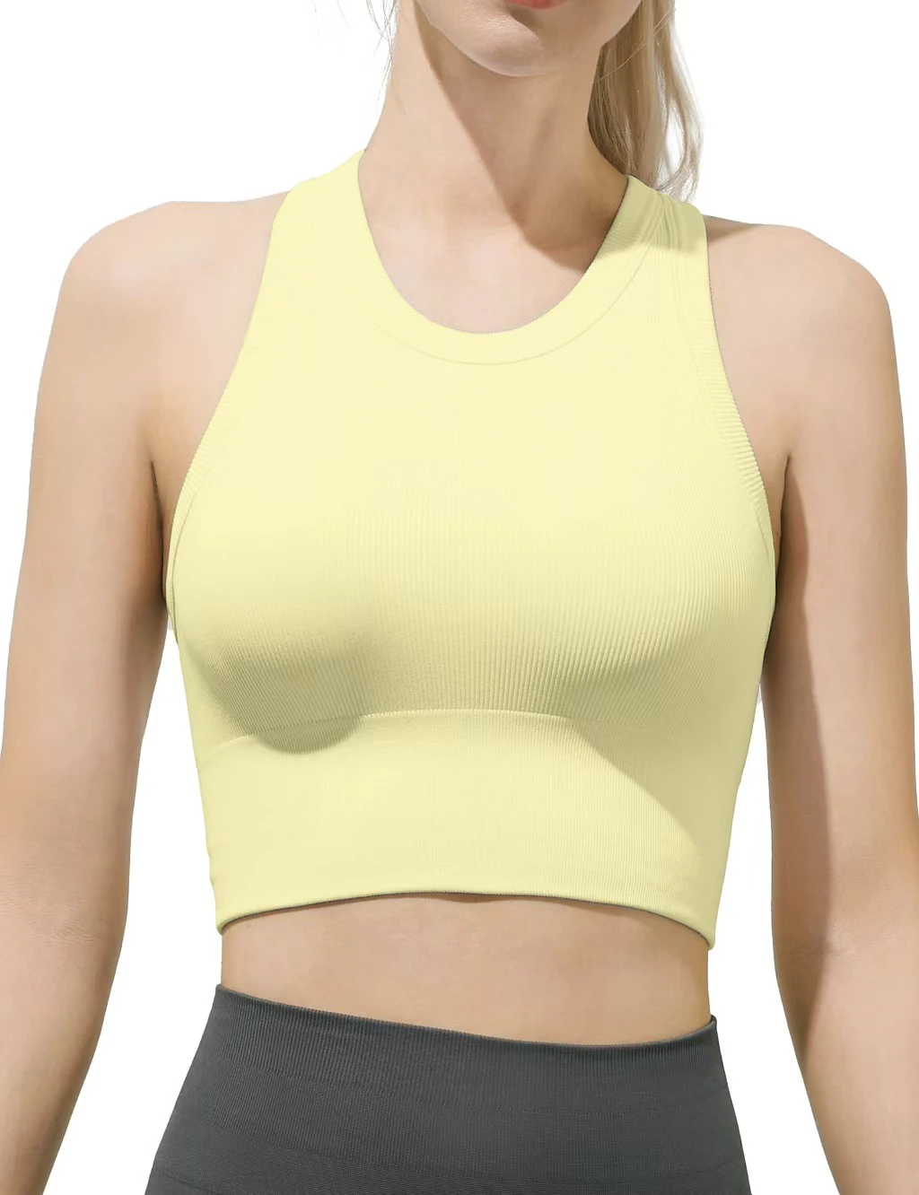 Unisex Sports Bra & Yoga Top Backless Design Shock-proof & Anti-sag Outerwear Built-in Cup Polyester Material Drawstring Closure