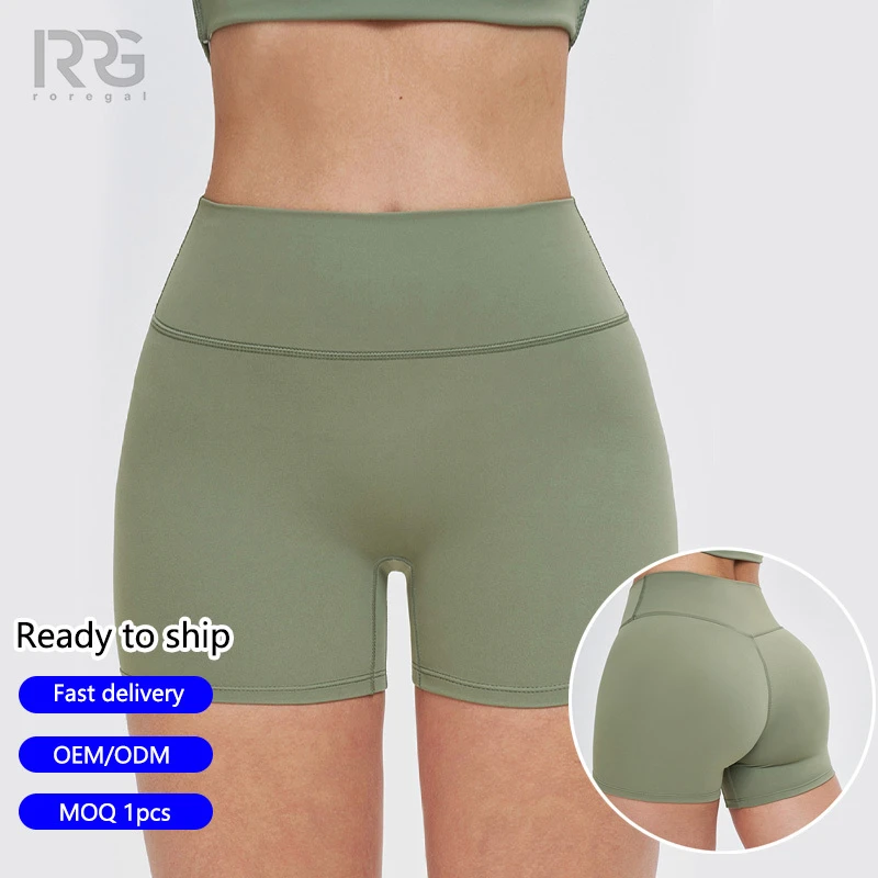 Roregal High Waisted Scrunch Butt Yoga Short Legging Tights Women Fitness Short Pants Leggings Pour Femmes Sport