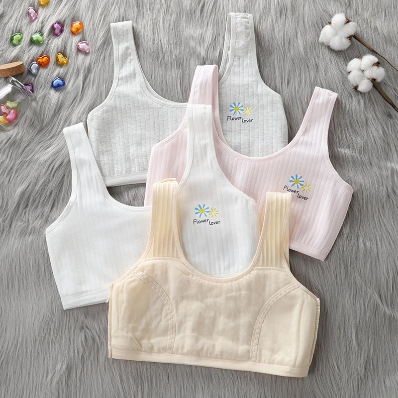 Morcoda Teen Girl's Bra New Style Wireless Breathable Cotton Sports Comfortable Training Bras Everyday Exercise for Adolescents