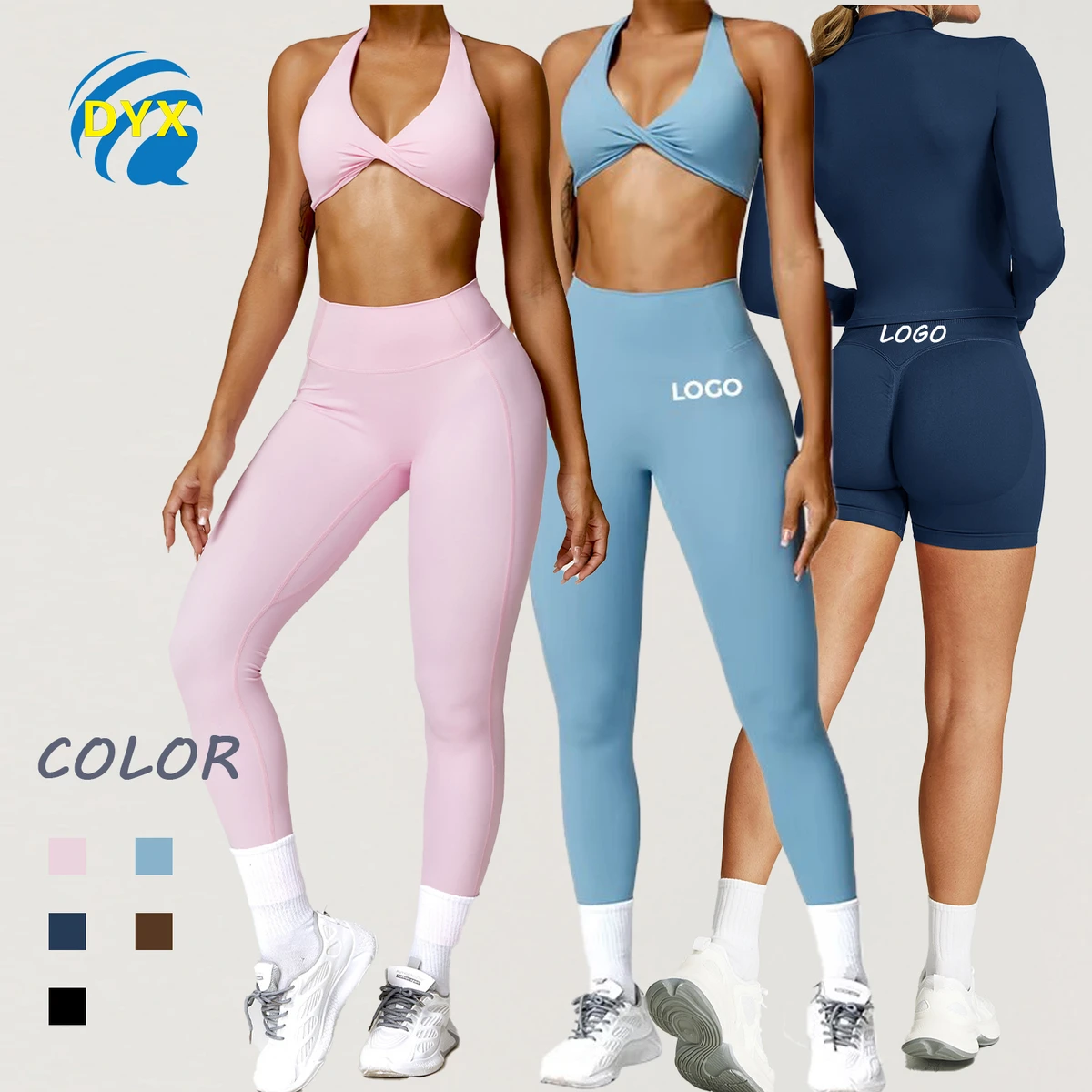 Free Samples Custom Activewear Women's Athletic Clothing Yoga Wear Workout Apparel Gym Fitness Sets For Women