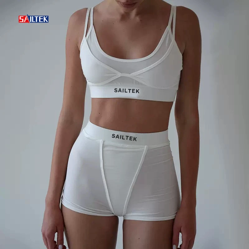 Fitness Criss Cross Strap Crop Sports Bra High Waist Shorts 2 Piece Outfits Slim Fit Stretchy Yoga Gym Women Activewear Sets