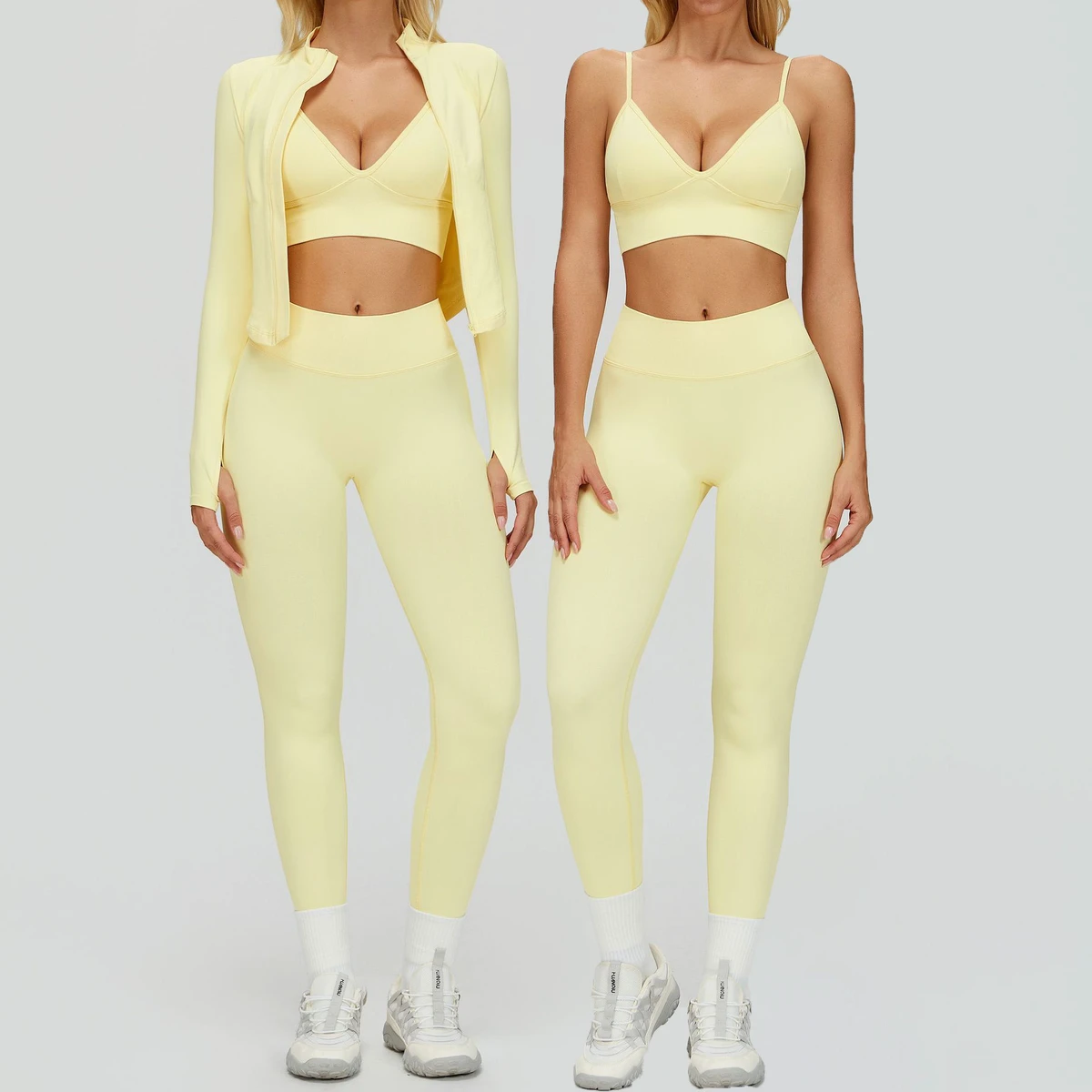 Wholesale Custom Solid Eco-Friendly Breathable Quick Dry Lightweight Elastic Waist Yoga Leggings Top Set Women Fitness Gym