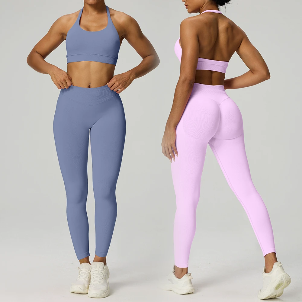 Activewear Sportswear High Support Seamless Breathable Four-Way Stretch Simple Backless Women's Yoga Sport Bra Top for Fitness