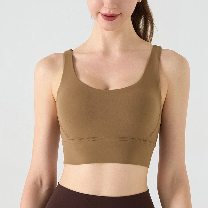 Yoga Clothes Breathable Shockproof Fixed Chest Pad Gym Sports Bra Fitness Cross Straps Custom Women's Yoga Bra