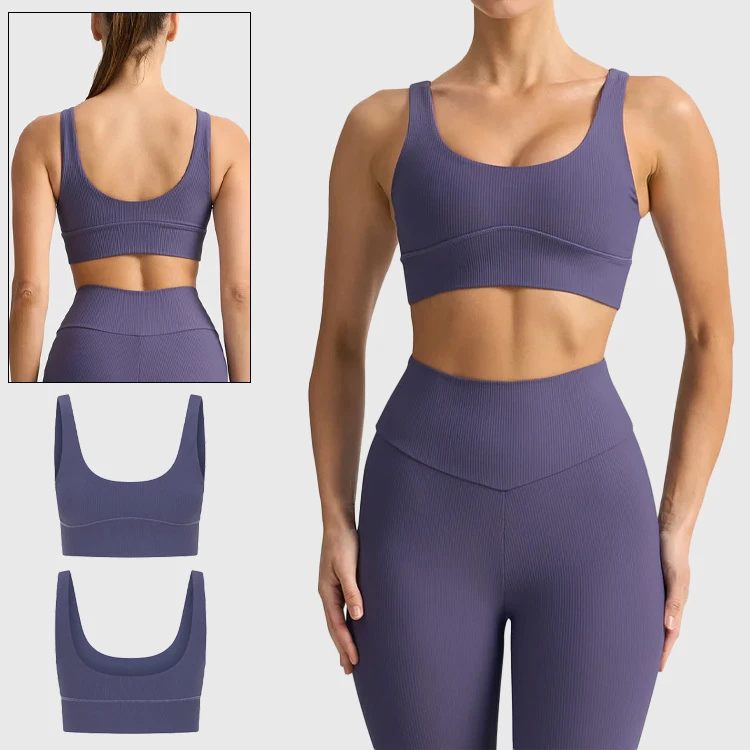High Support Pilates Recycled Fabric Teenagers High Elasticity Workout Breathable Sports Outfit Gym Fitness Women Yoga Bra