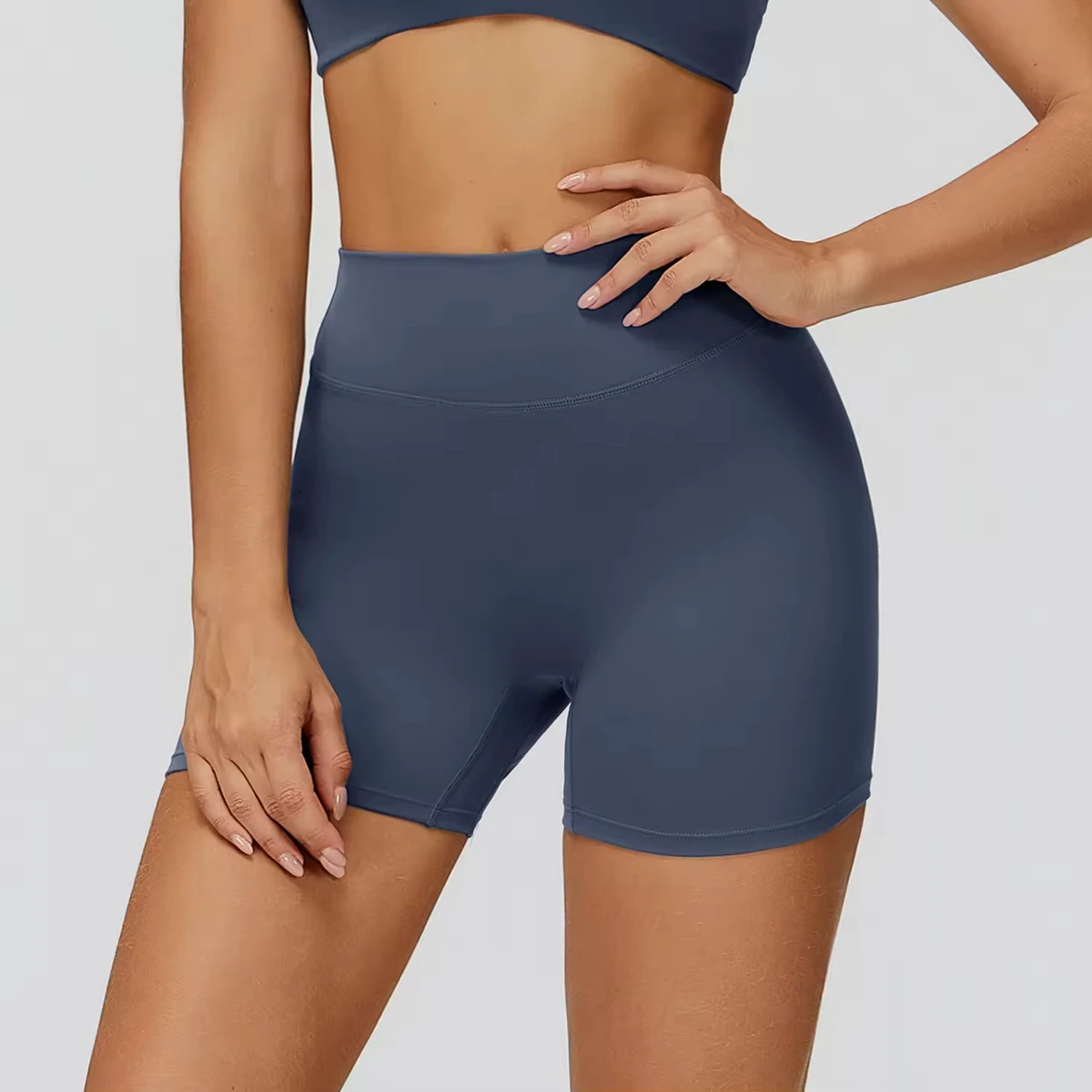 Custom Logo Quick Dry Spandex/Nylon High Waist Butt Lifting Shorts for Women Four-Way Stretch Breathable Sweat-Wicking for Yoga