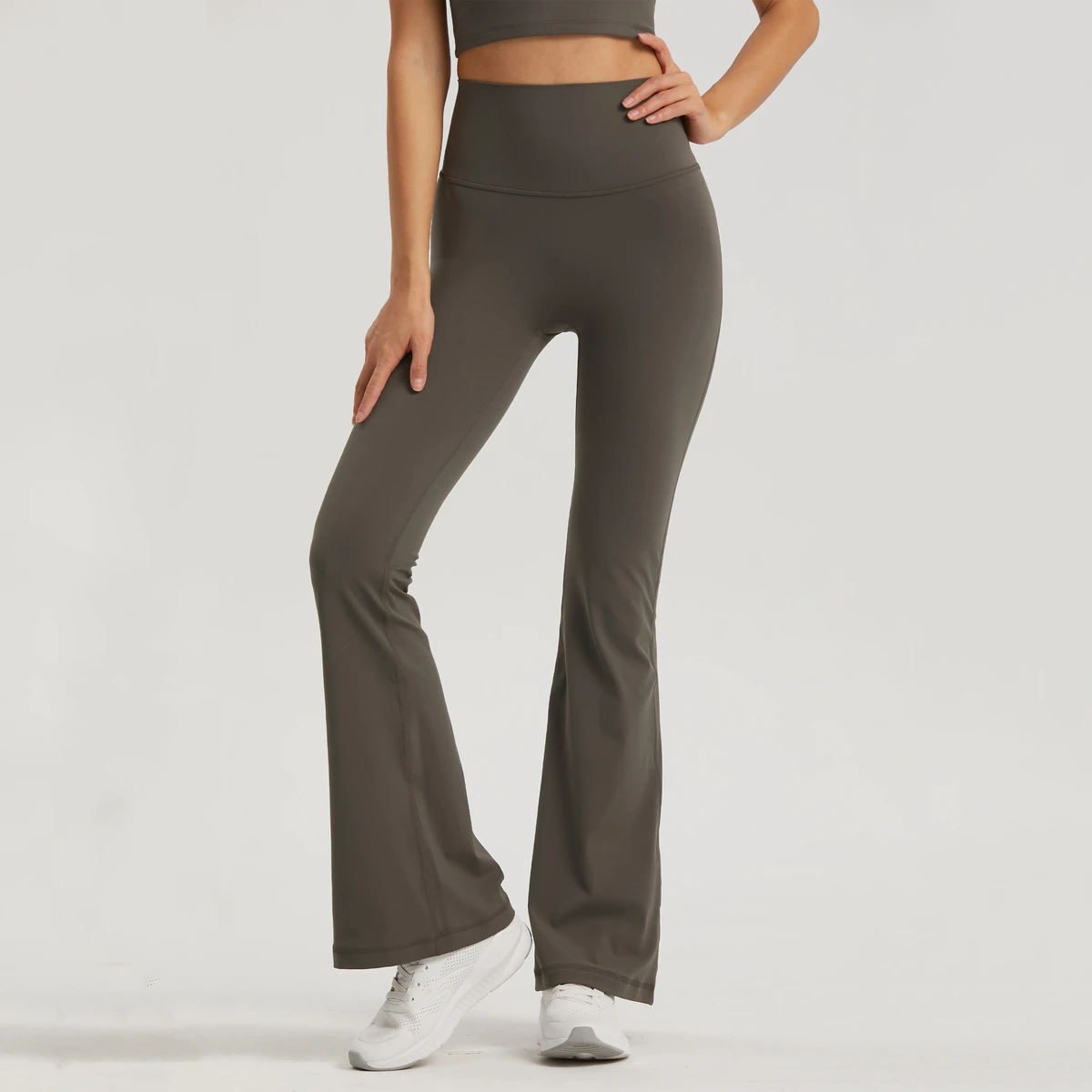 Second-skin High Waisted No Front Rise Booty-Lifting Tummy Control Workout Women's Flared Yoga Leggings