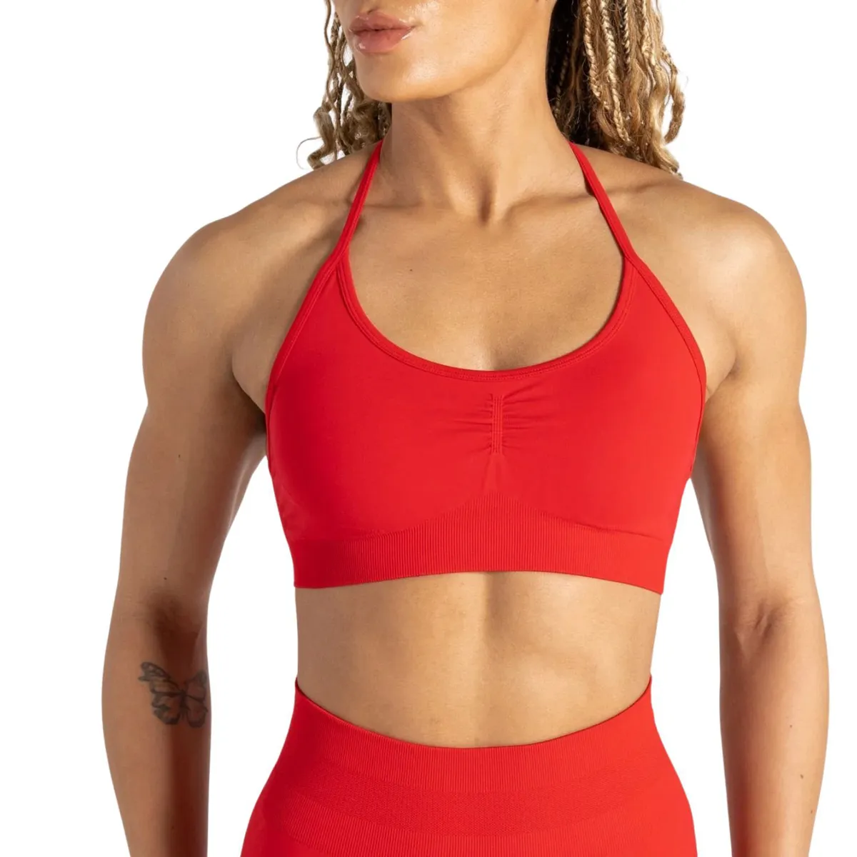 Women Simple Seamless Gym Sports Bra Lightweight Breathable Workout Yoga Fitness Training Front Custom Logo OEM Manufacturer