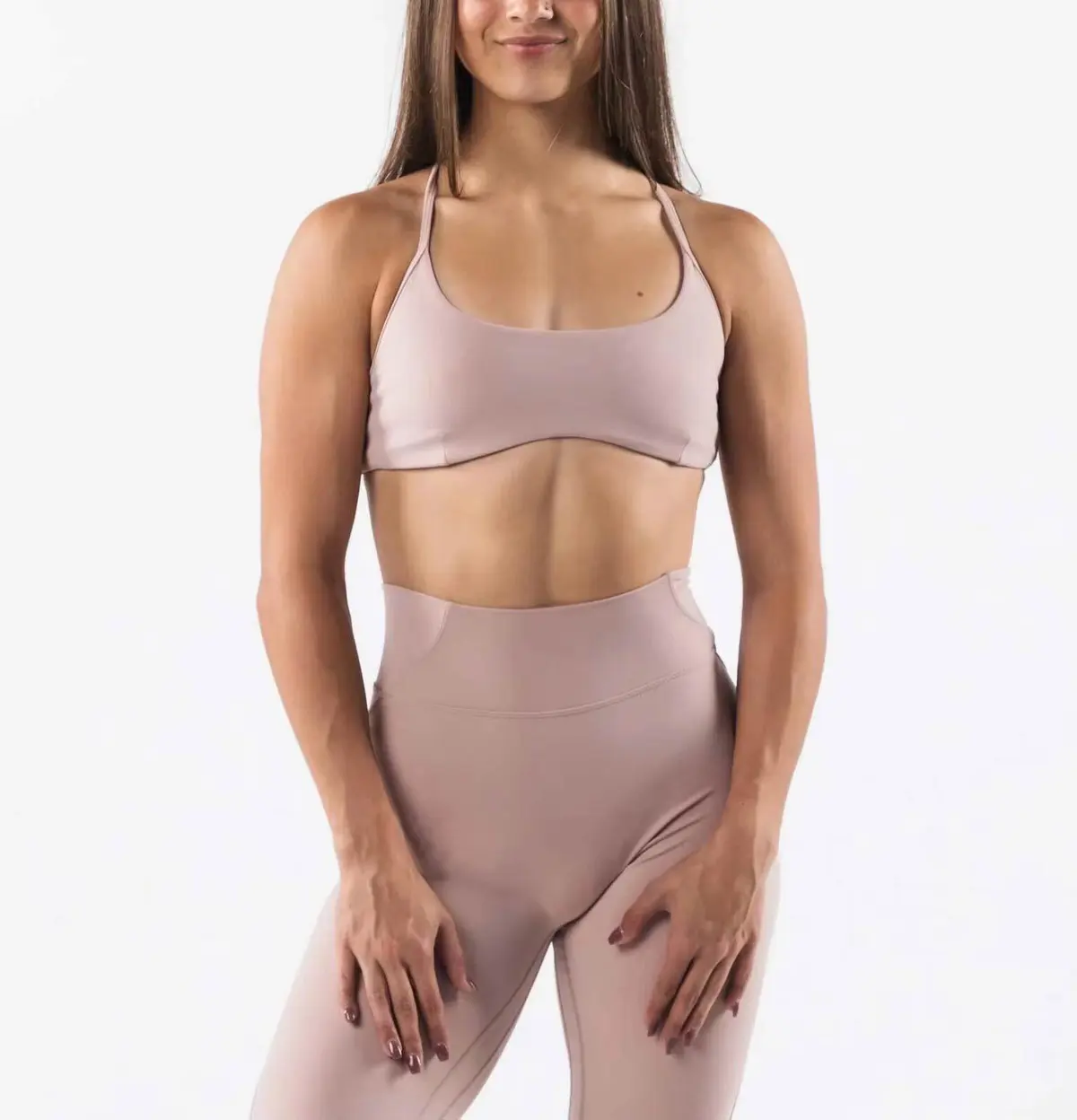 Women Seamless Scoop Neck Halter Sports Bra Medium Support Yoga Top Solid Color Spandex Polyester