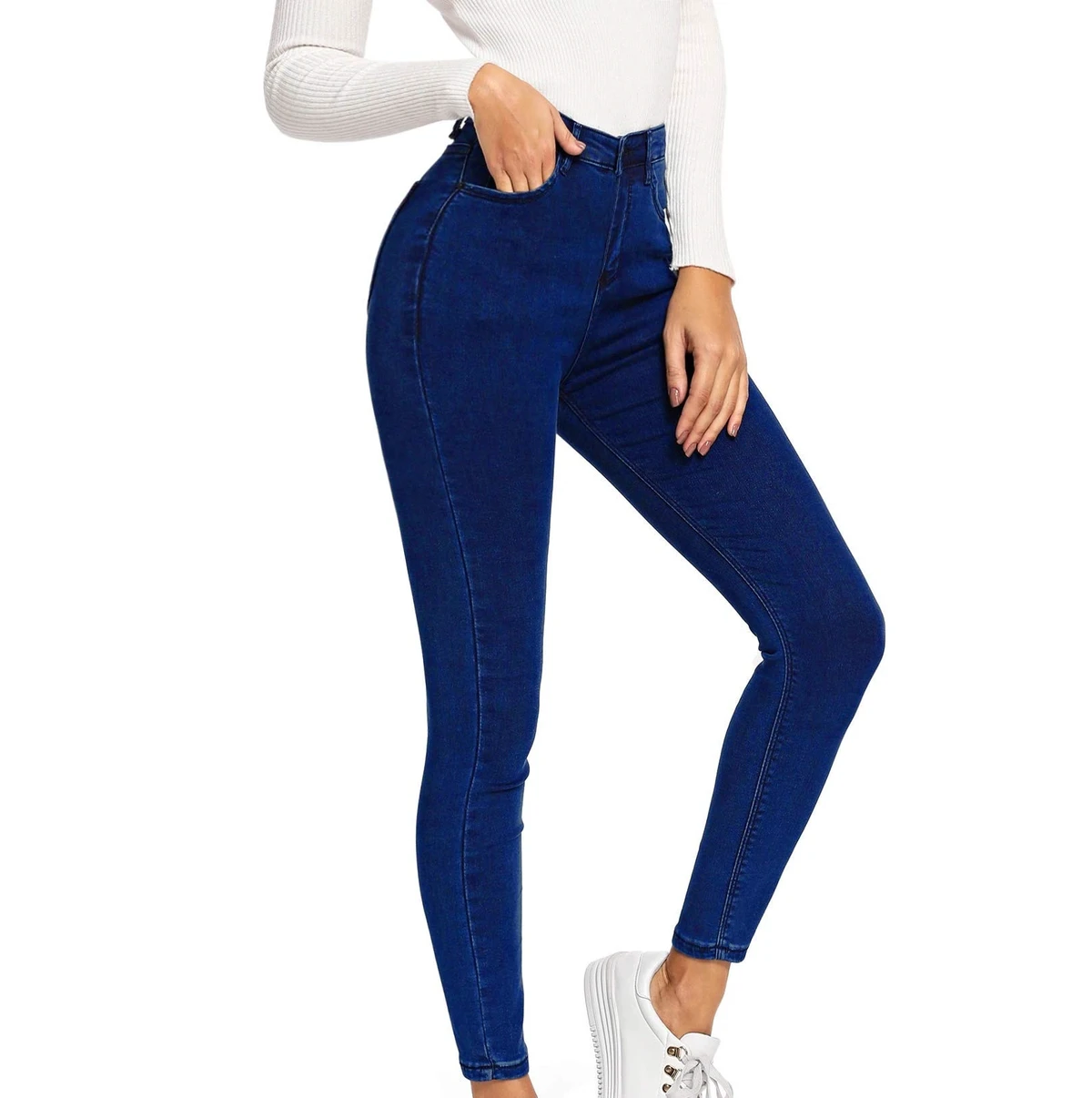 Women Denim Jeans Wholesale Manufacturing Women Modern Fit Denim Jeans Custom Logo OEM Light Blue Color