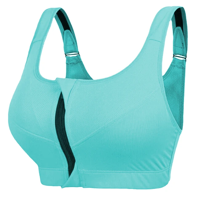 Wholesale High Quality Lightweight Seamless Breathable Quick Dry Yoga Women's Sports Bra Zipper Front Closure High Support