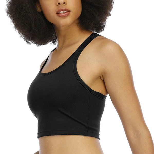 High-End Plus Size Seamless Yoga Sports Bra High Support Breathable Women's Gym Fitness Spaghetti Straps Elastic