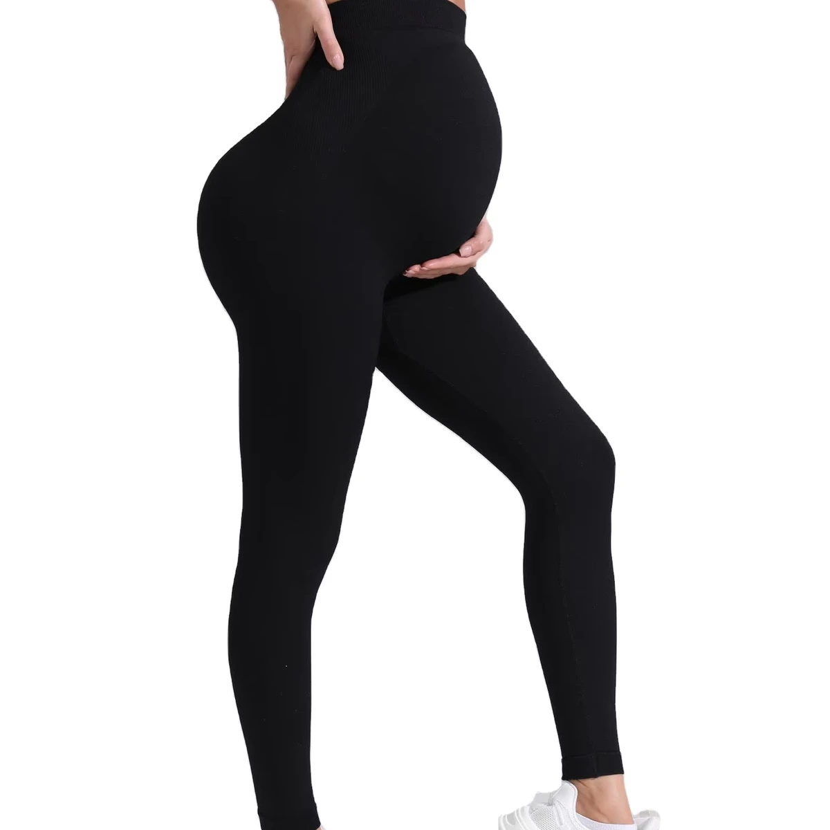 Large Size Fitness Seamless Striped Stitching Cycling Jersey Fashion Cropped Pants Yoga Fitness Tights