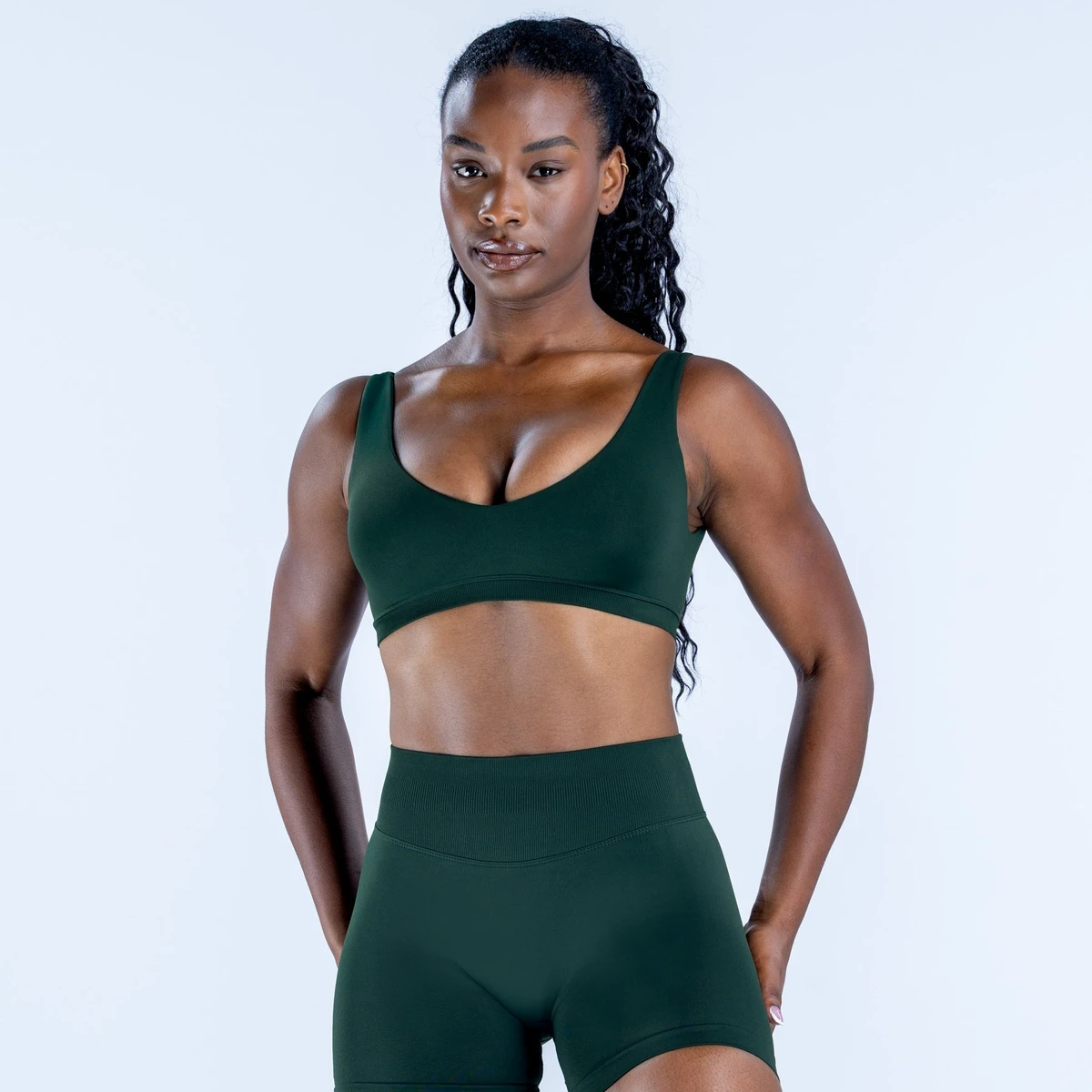 Seamless Plus Size Lightweight Sports Bra Women Open Back Wide Strap Support Workout Activewear Fitness Yoga Bra