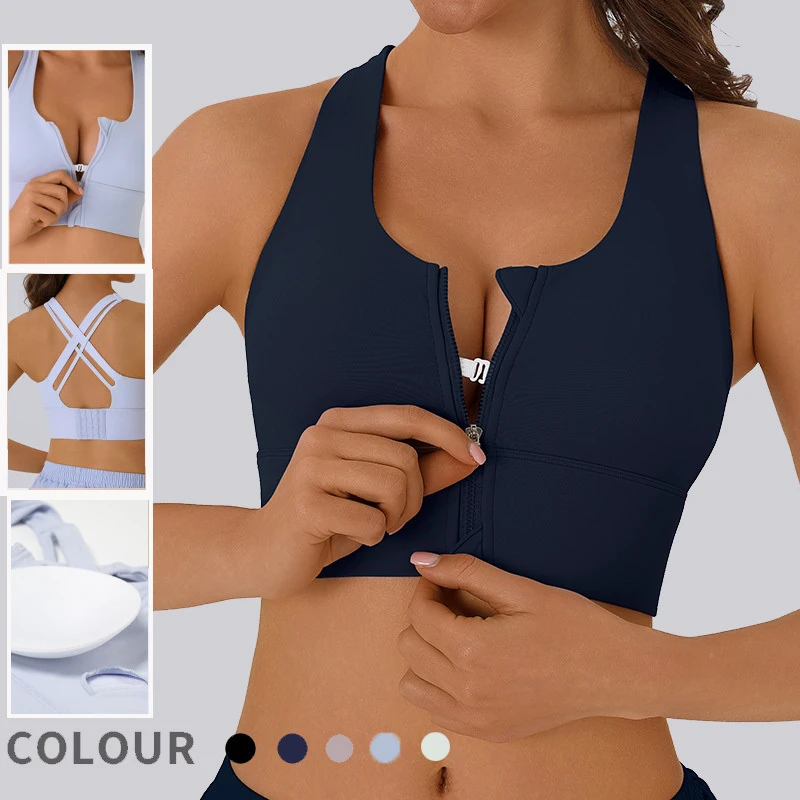 Women's Lightweight Breathable High-Impact Sports Bra Adjustable Anti-Shock Yoga Fitness Top Removable Padding Support for Gym