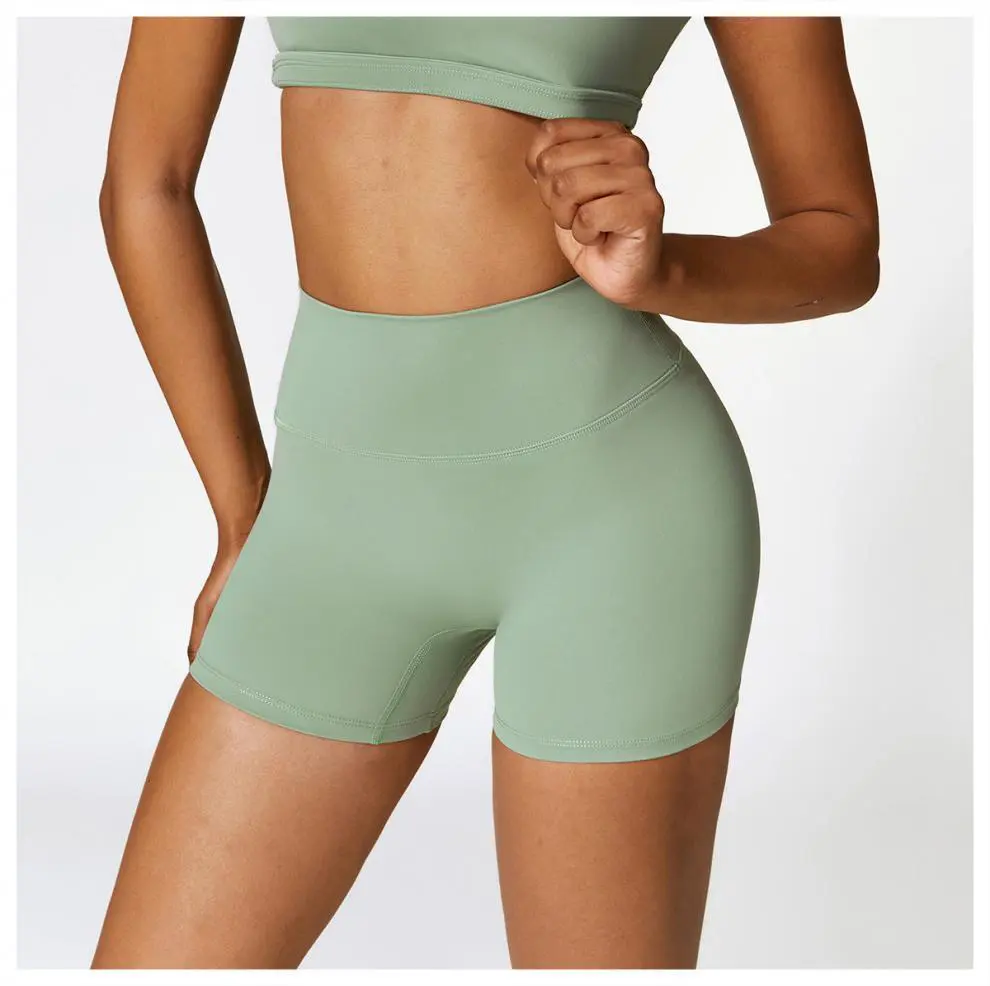 Tight Yoga Shorts for Women, High Waisted and Waist Cinching Fitness Pants, Hip Lifting and Running Sports Shorts