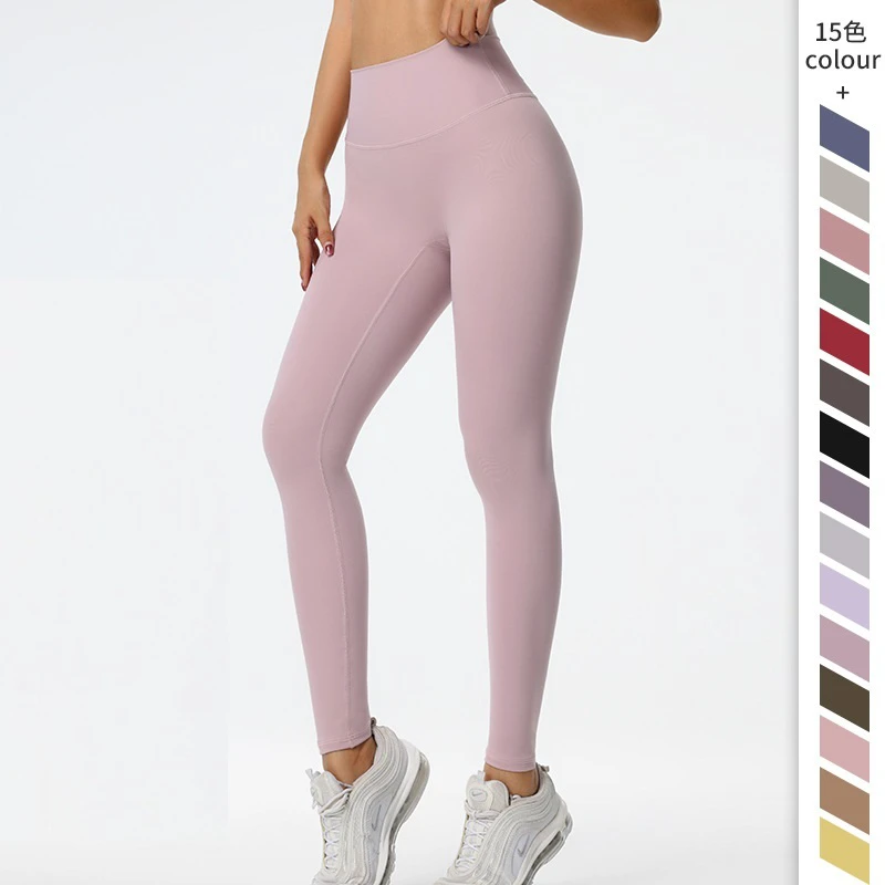 Women's High Waist Active Wear Workout Leggings Wholesale Fitness Yoga Pants Elastic Waist Sport Panties Solid