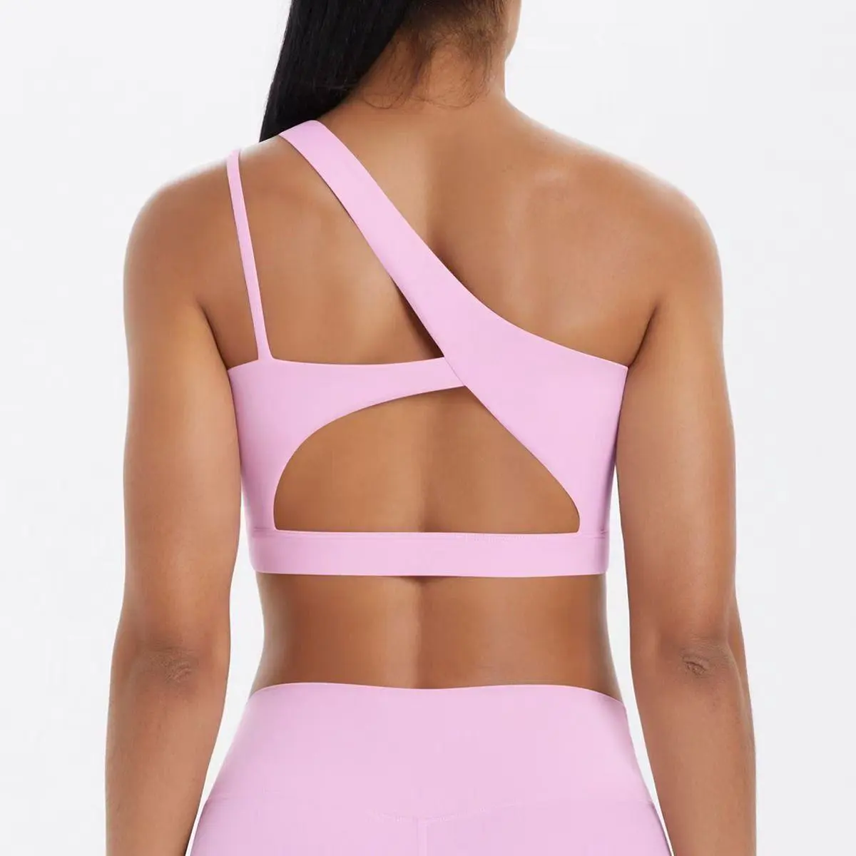 High Support One Shoulder Strap Sports Bra with Elastic Breathable Fabric for Intense Workouts and Running
