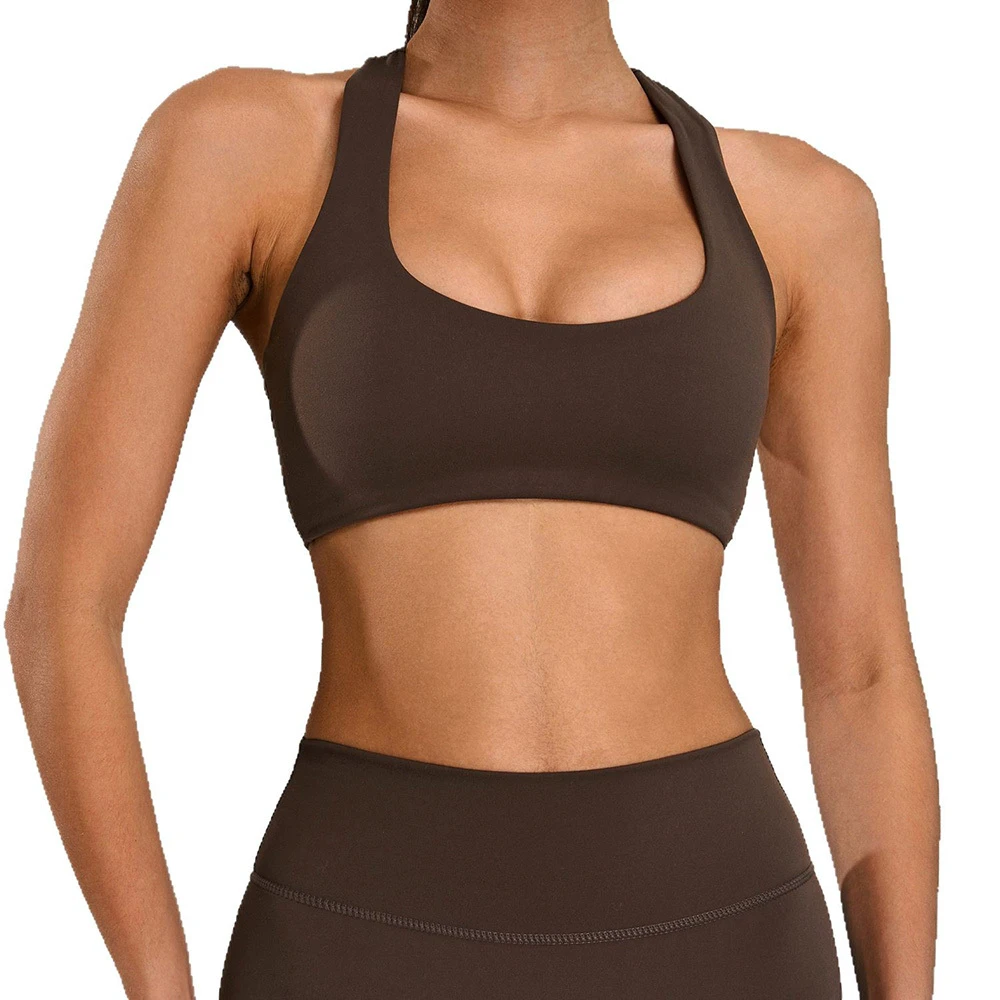 HEALY Flexible Women's Yoga Sports Bra Lightweight Supportive U-Neck Sports Bra Active Moisture-Wicking Top for Daily Workouts
