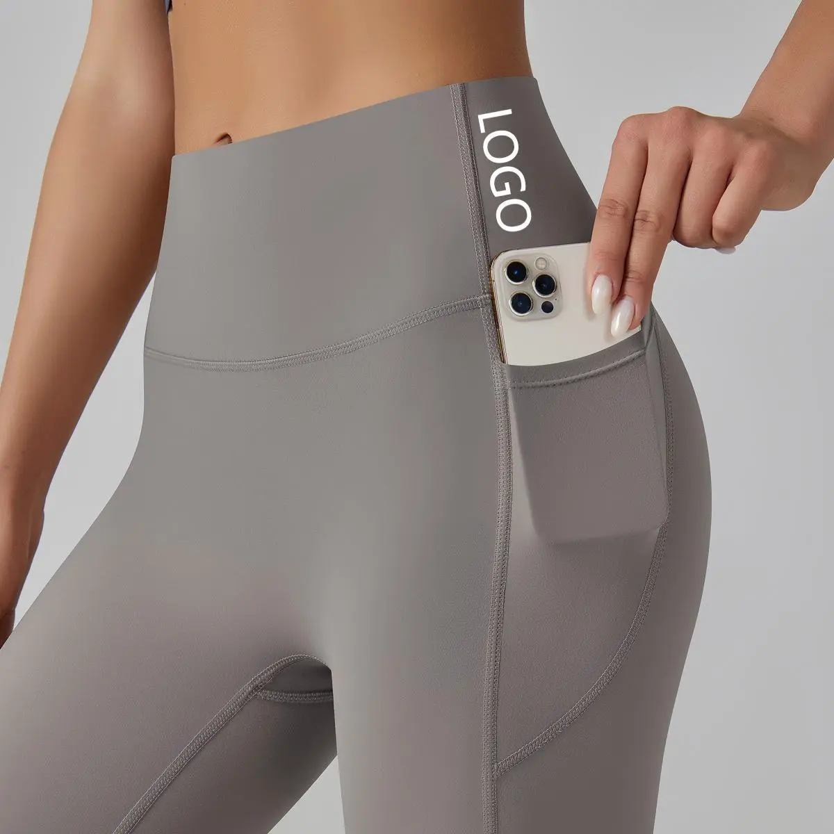 Factory Customized High Quality Solid Ladies Yoga Leggings Pockets Breathable Quick Dry Elastic Waist for Workout Fitness Gym