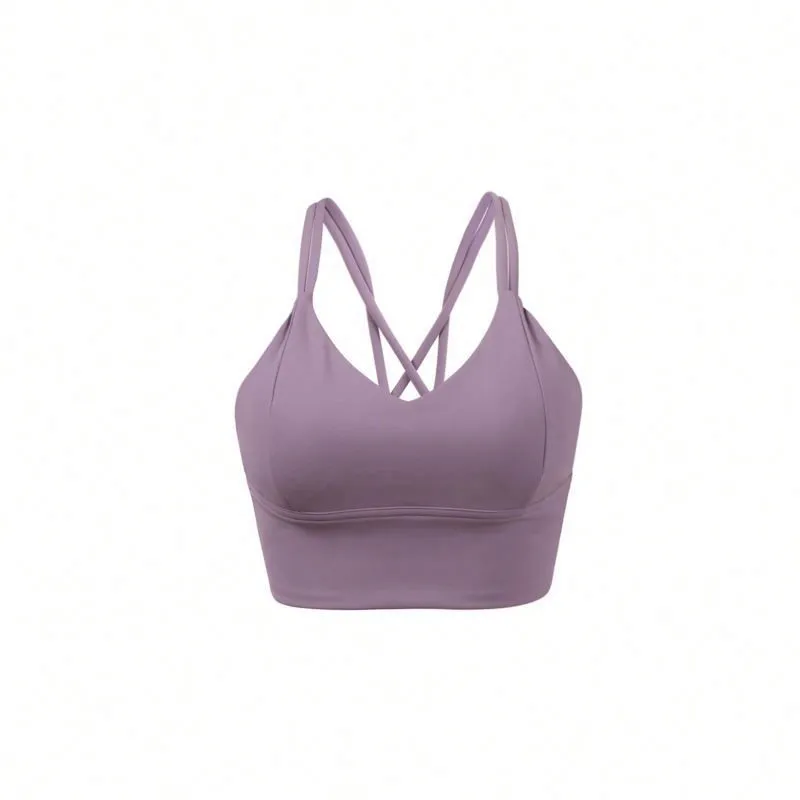 Female Cross-back Cross Back Strap Backless Yoga Sports Bra Yoga Crop Top Fitness Sport Bra for Woman