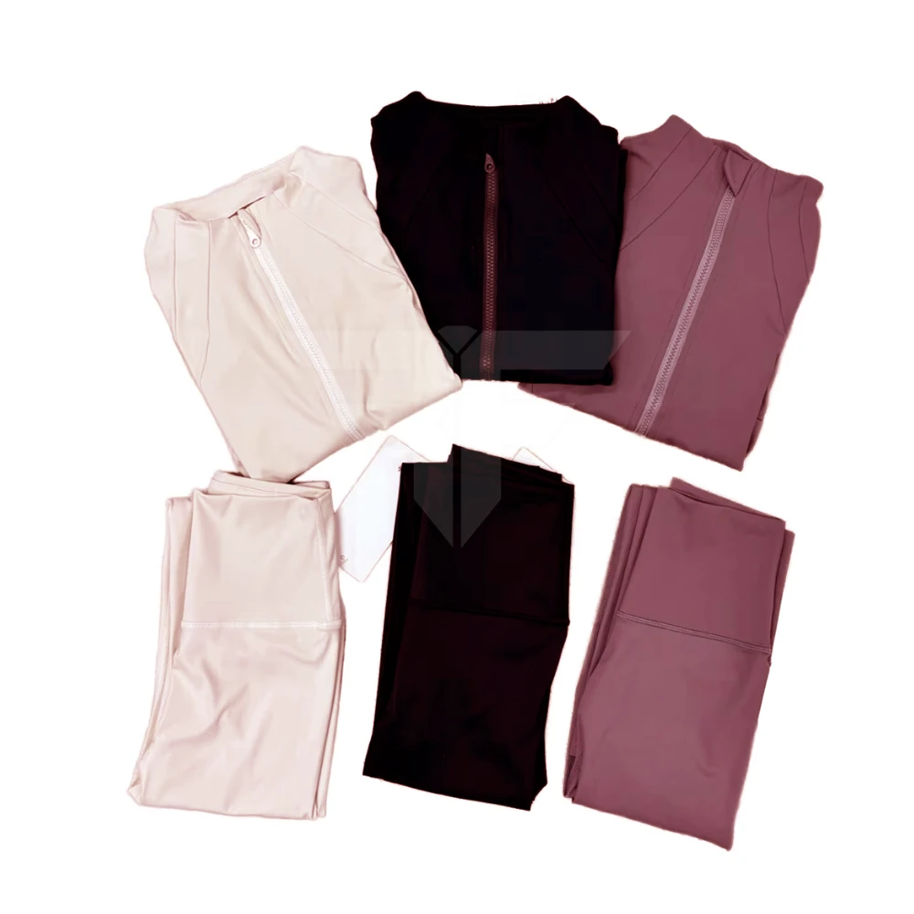 Women's Solid Two-Piece Set Front High Elasticity Fast Dry Lightweight Eco-Friendly Breathable Backless Nylon/Cotton Yoga