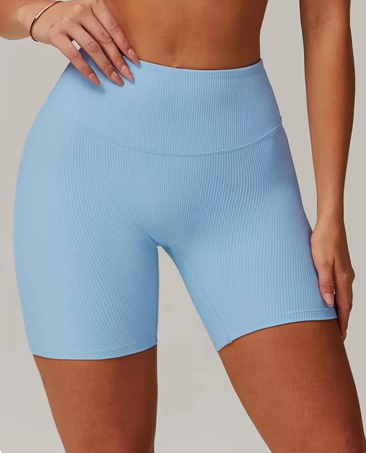 High Waist Women's Yoga Leggings Custom Logo Wholesale Fitness Pants Threaded Gym Shorts With Tight Fit for Workout Sports