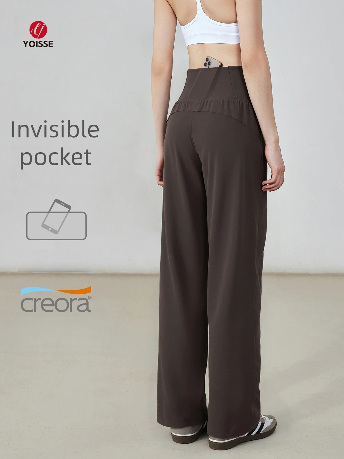 Women's Yoga Wide-Leg Cropped High-Waisted Loose Straight-Leg Yamamoto Pants for Commuting, Casual Wear, Sports and Yoga
